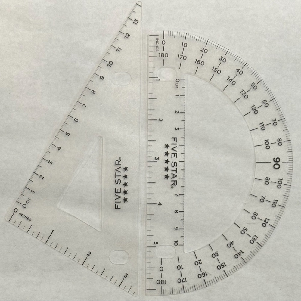 💞 New Five Star Protractor & Triangle Ruler Set